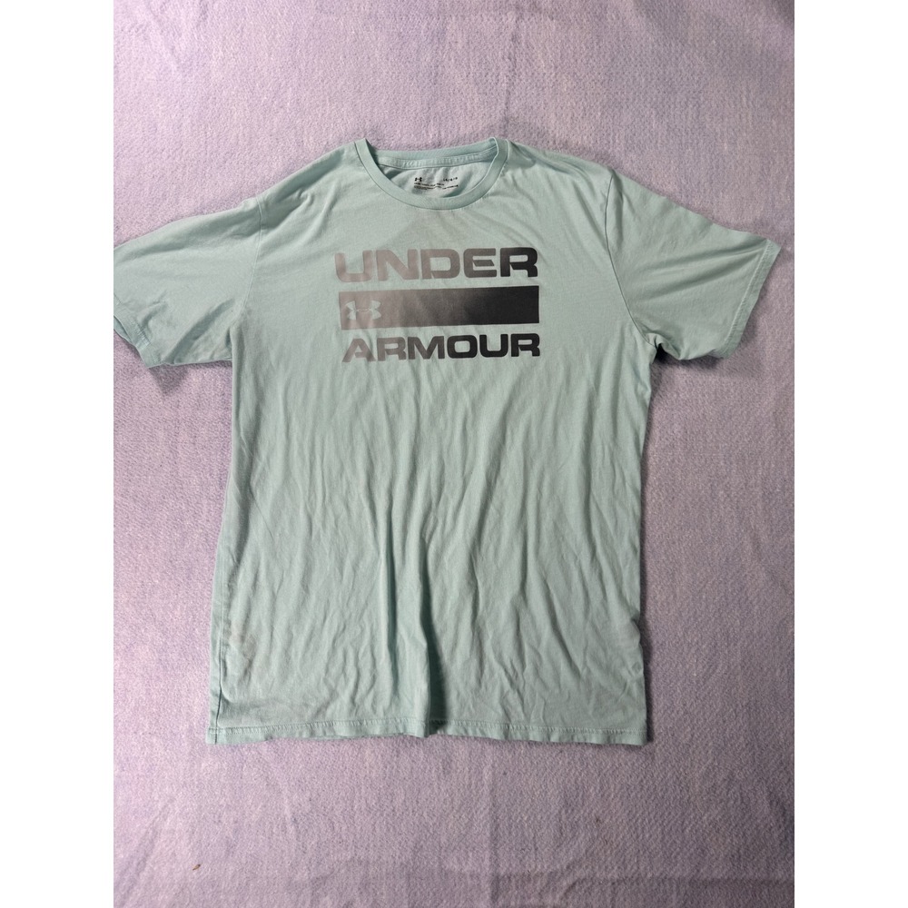 Under Armour HeatGear Mens Large Loose Fit Graphic T-Shirt Blue Short Sleeve